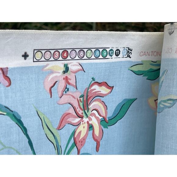 Vtg Waverly Canton Floral Fabric Points East Collection Home Decor By The Yard - Picture 8 of 9
